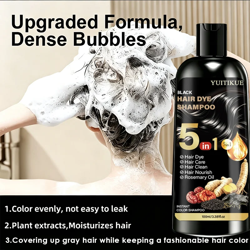 YUITIKUE 5 In 1 Black Hair Dye - Hair Spray Color ulasan dan harga