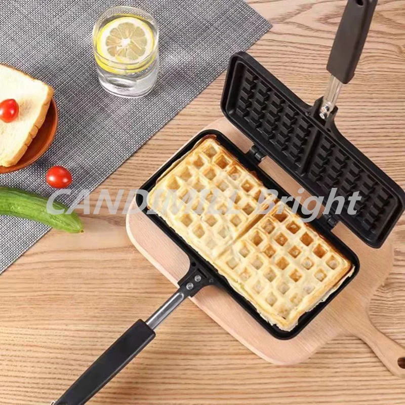 Waffle Maker Non-stick Waffle Cake Mold Baking Tray Household Kitchen Gas Pancake Maker for Breakfast Shop Bakery