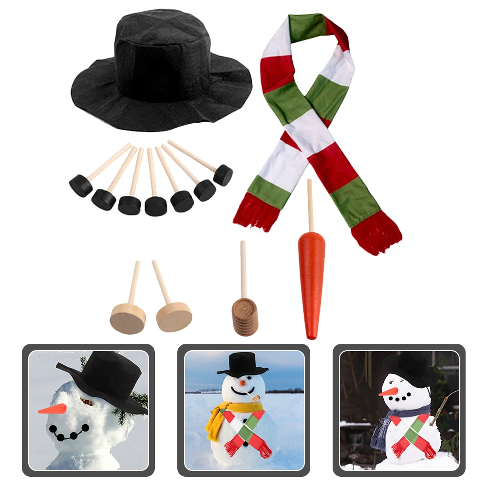 

1 set 1 Set Snowman Decoration Kit Christmas Diy Dress-Up Props For Kids Adults Creative Winter Party Decorative Accessories