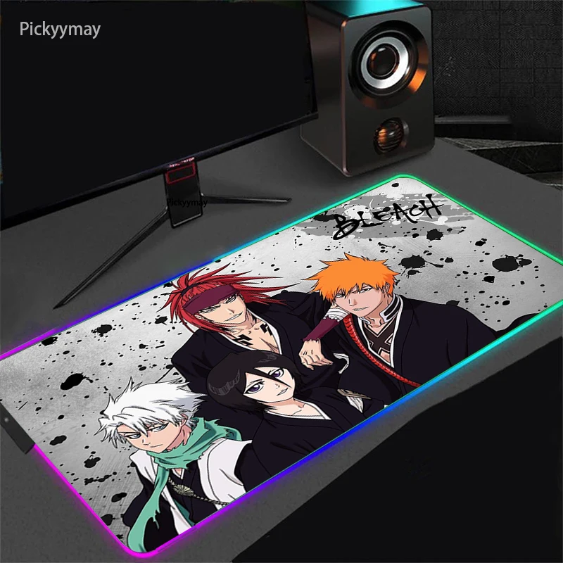 Imagem -03 - Lixívia Anime Rgb Gaming Mouse Pad Led Luz Grande Tapete do Mouse Mesa Teclado Backlight Mousepad Computador Portátil Gamer Esteiras