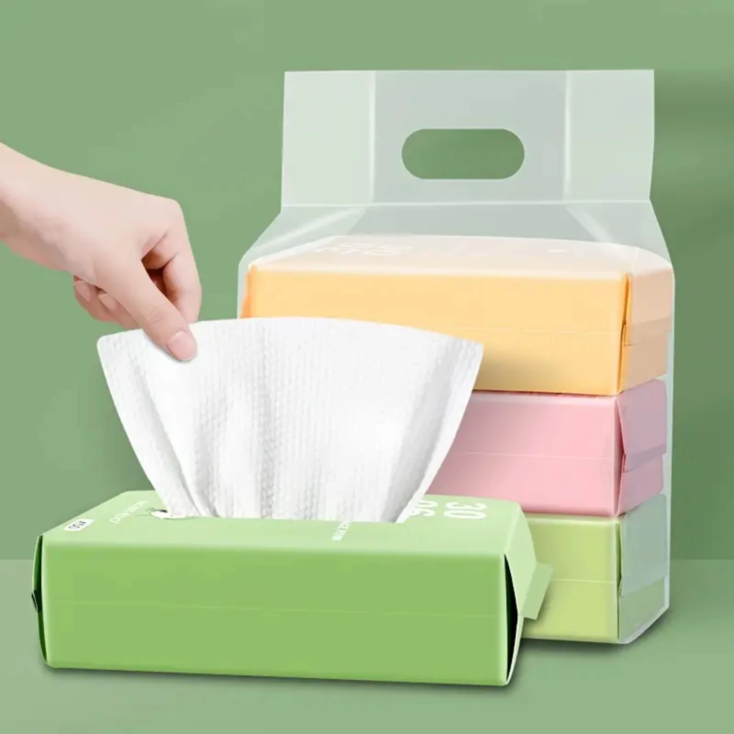 

Soft and Gentle Cotton Face Tissues - Extra Thick, Highly Absorbent - Delicate Skin - Dry/Wet Use - Lint Free, Disposable - Pack