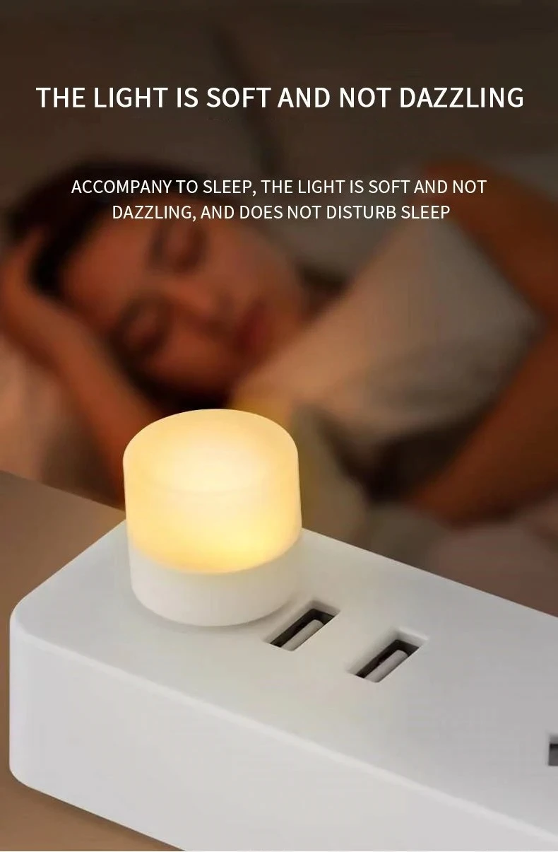 3-5Pcs Mini USB Night Light Warm White Eye Protection Book Reading Lights USB Plug Computer Mobile Power Charging LED Night Lamp
