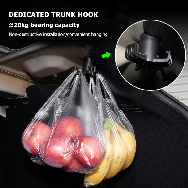 For Tesla Model 3 Highland 2024 Trunk Hook Practical Durable Grocery Bag Hook Car Pendant Accessories Luggage Compartment Glove