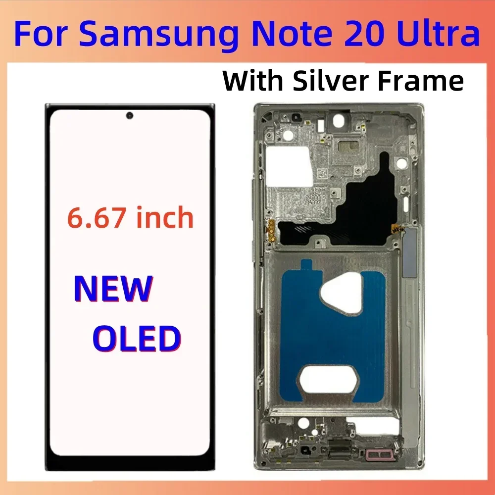 Super OLED Note 20 N981U N981B Display For Samsung Galaxy Note 20 Ultra N986U N986B LCD Touch Screen with Frame Replacement