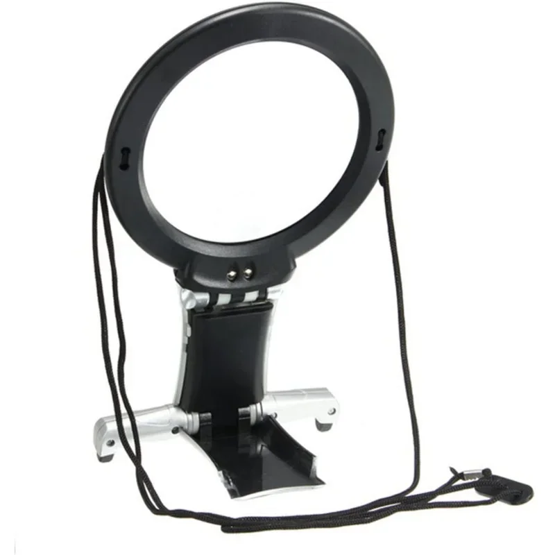 عدسة مكبرة للقراءة المضيئة، عدسة LED بدون استخدام اليدين، عدسة مكبرة عالية الجودة لخياطة كبار السن، غرز متقاطعة، تطريز