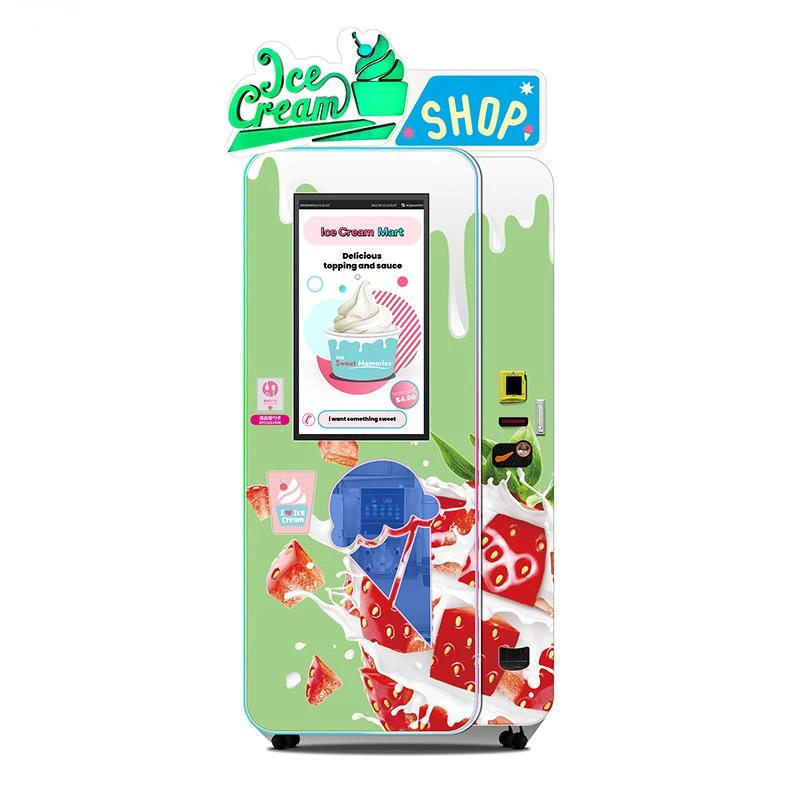 Haloo Customized Design Soft Ice Cream Vending Machine Frozen Food Yogurt Machine Smoothie Machine Supplier For Sale