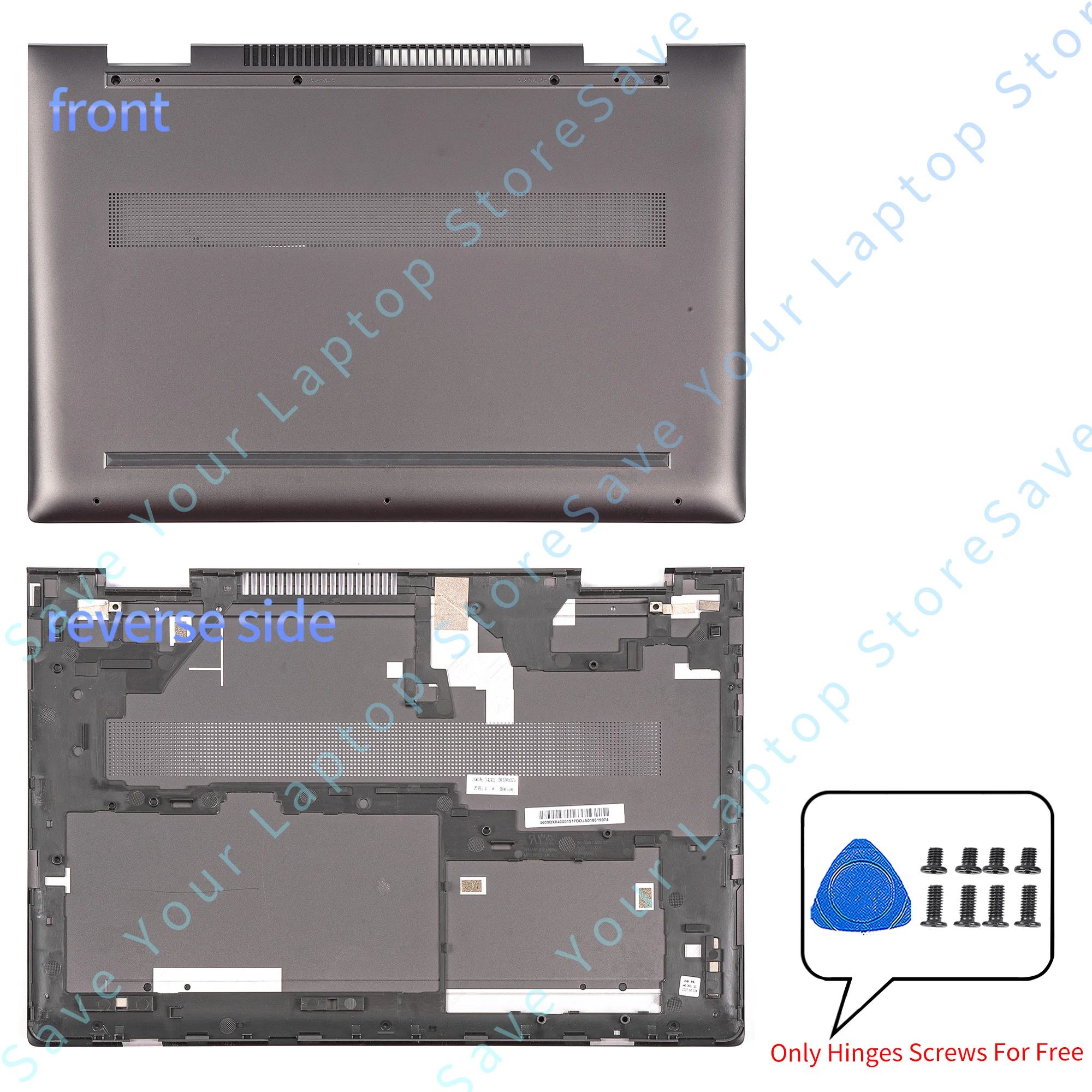 غطاء معدني لـ ENVY X360 15-BP 15M-BP 15-BQ 15M-BQ LCD الغطاء الخلفي/الإطار/الغطاء السفلي 924321-001 924344-001 بني/فضي 15.6 بوصة