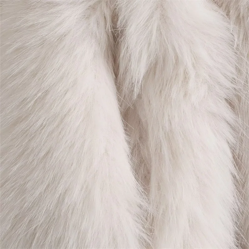 KEYANKETIAN New Launch Women's Thick  Faux Fur Coat Fashion Elegant Double Pockets  Luxury Hidden Buttons Mid-Length Outerwear