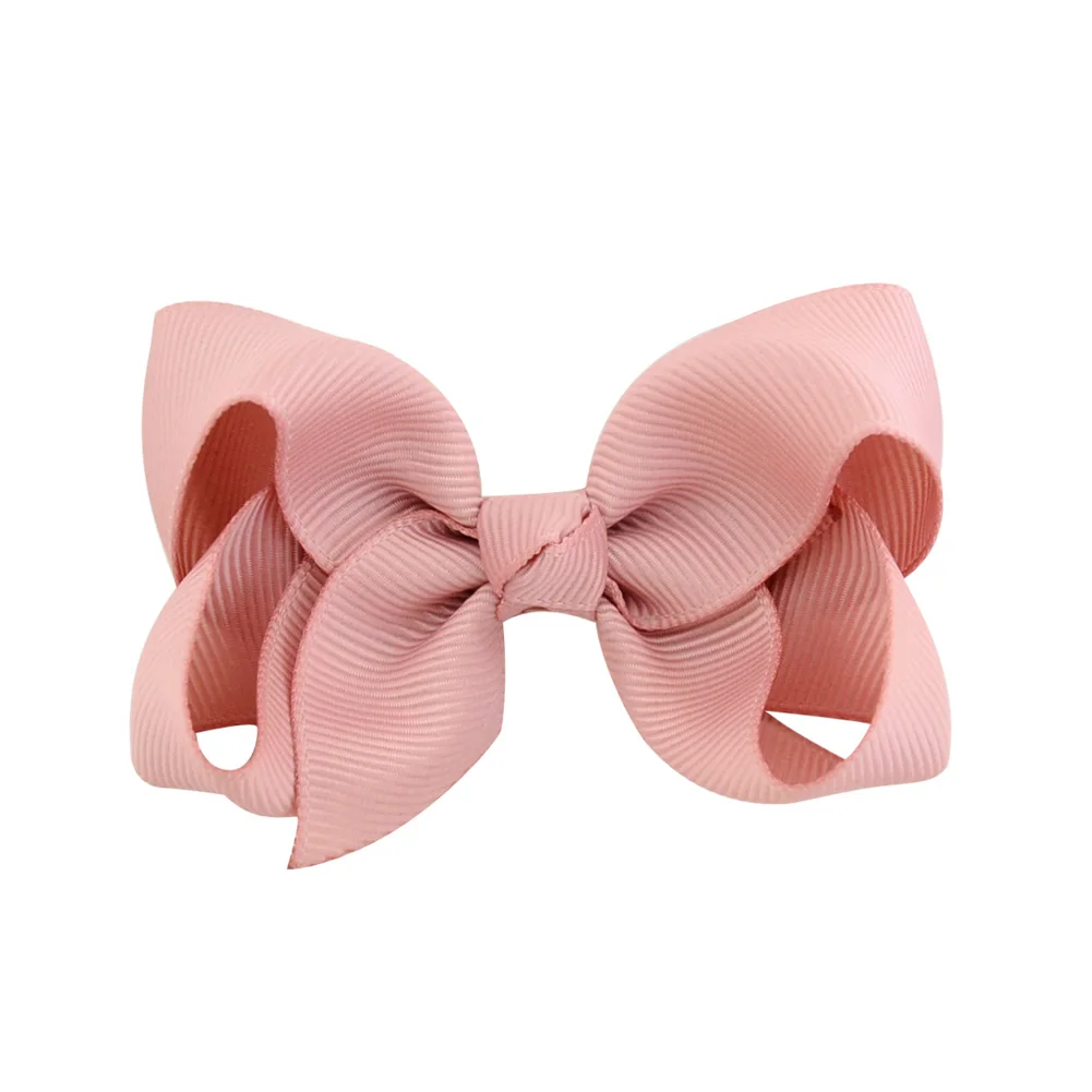 1Piece Solid Grosgrain Ribbon Hair Bows With Clip For Cute Girls Handmade Hair Clips Barrettes Hairpins Kids Hair Accessories