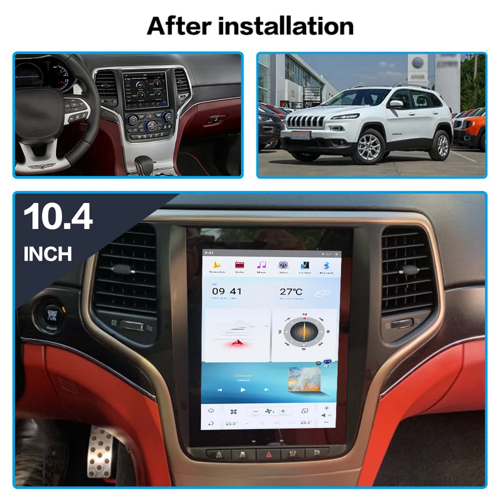 10.4'' Qualcomm 8 core For Jeep Grand Cherokee 2014-2018 Car Radio Multimedia Player Android 11 Auto GPS Navi Wireless Carplay