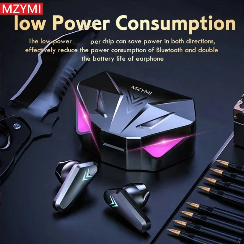 Mzymi x15 tws drahtlose ohrhörer bluetooth 9d stereo kopfhörer sport gaming kopfhörer mit mikrofon
