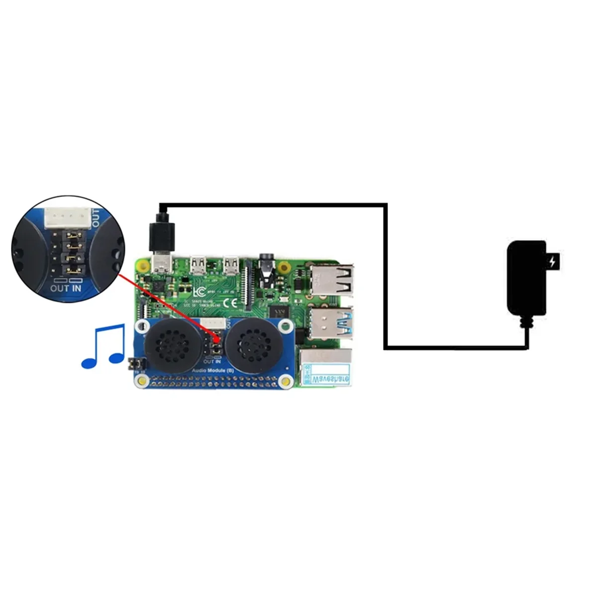 Für Raspberry Pi Lautsprecher Erweiterungsplatine PWM Soundkarte GPIO Audio Verstärkung für Zero/3B/4B(B)—L47A