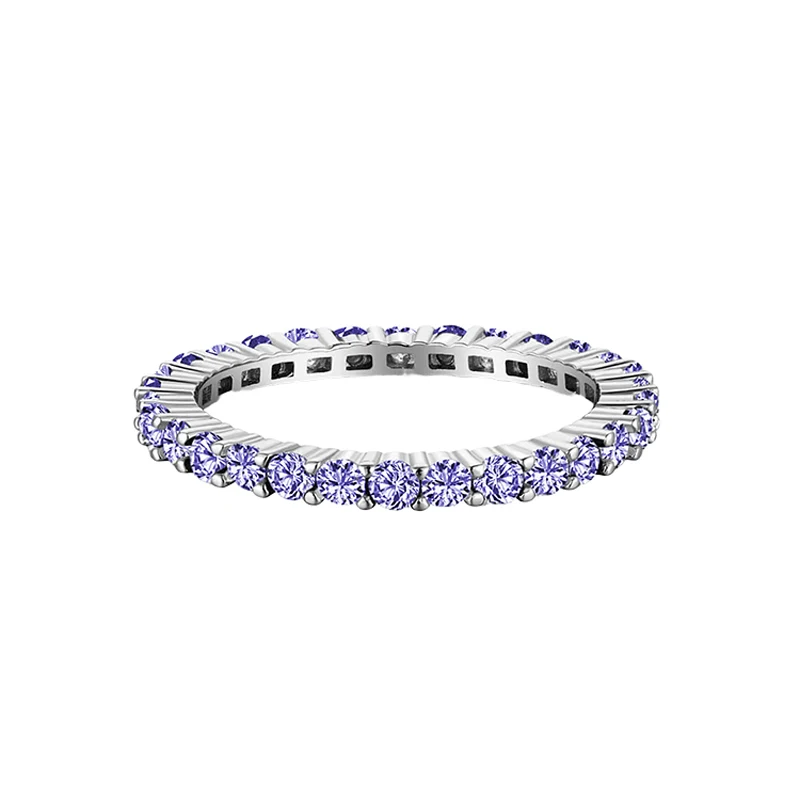 Women's 925 Sterling Silver Multi Color Zircon Stackable Ring, Gift