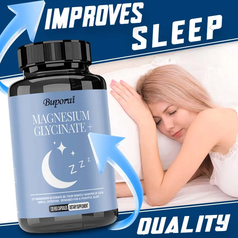 

Magnesium Glycinate - Support Stress Relief, Sleep, Heart Health, Nerves, Muscles, and Metabolism