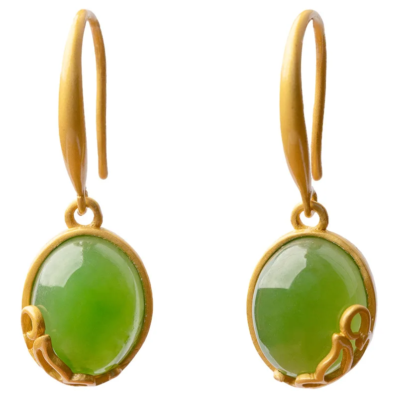 Boucles d'oreilles Hetian RXper naturelles pour femmes, conception classique, artisanat en or prairie, boucles d'oreilles à breloques vintage, bijoux de banquet