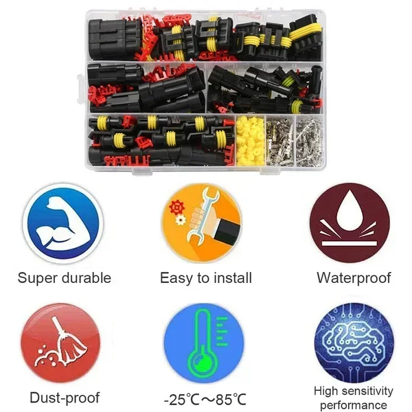 Waterproof Connectors Kit Automotive Quick Wire Connector Electrical In Car Wiring Auto Seal Socket 1 2 3 4 5 6 Pin Plug Kit Way