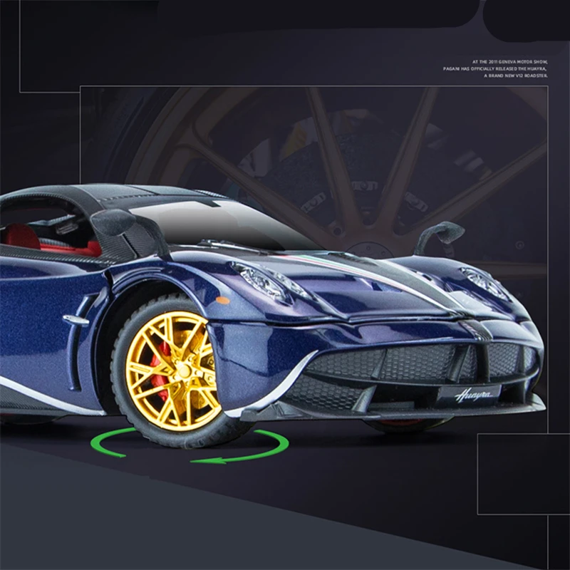 1/24 Pagani Huayra Dinastia Alloy Sports Car Model Diecasts Metal Toy Racing Car Model Simulation Sound and Light Childrens Gift