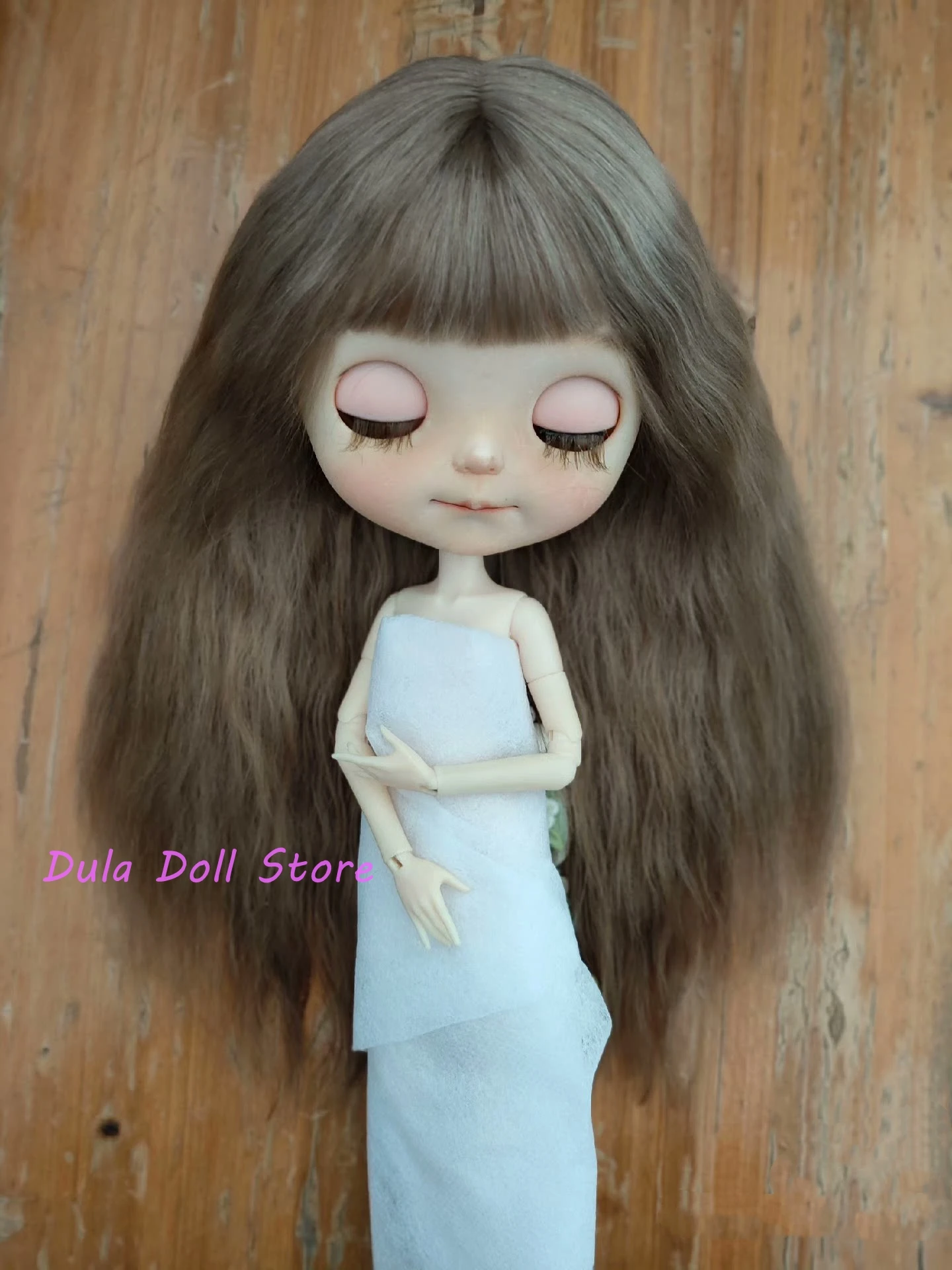 Dula Doll Perücken 2026 für Blythe Qbaby Puppe, natürliches Mohair mit Pony, Mikrovolumen-Locken, 9-10 Zoll Kopfumfang