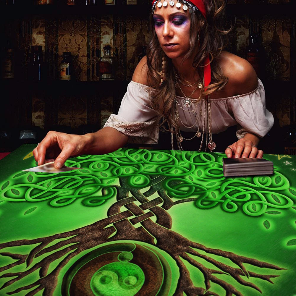 Celtic Tree Of Life Tarot Tablecloth Velvet Altar Cloth Spiritual Divination Witchcraft Astrology Board Game Oracle Card Pad New