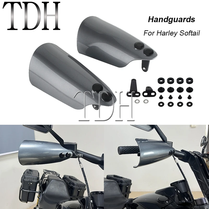 Motorcycle Handguard Protector Handlebar Cover For Harley Softail Street Bob Low Rider Heritage Classic Deluxe FLDE FXST 2018-23