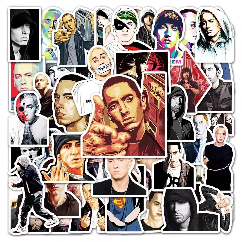 10/30/50PCS Cool Eminem Rapper Hip Hop Graffiti Stickers Skateboard Fridge Guitar Laptop Motorcycle Travel Singer Sticker Toy