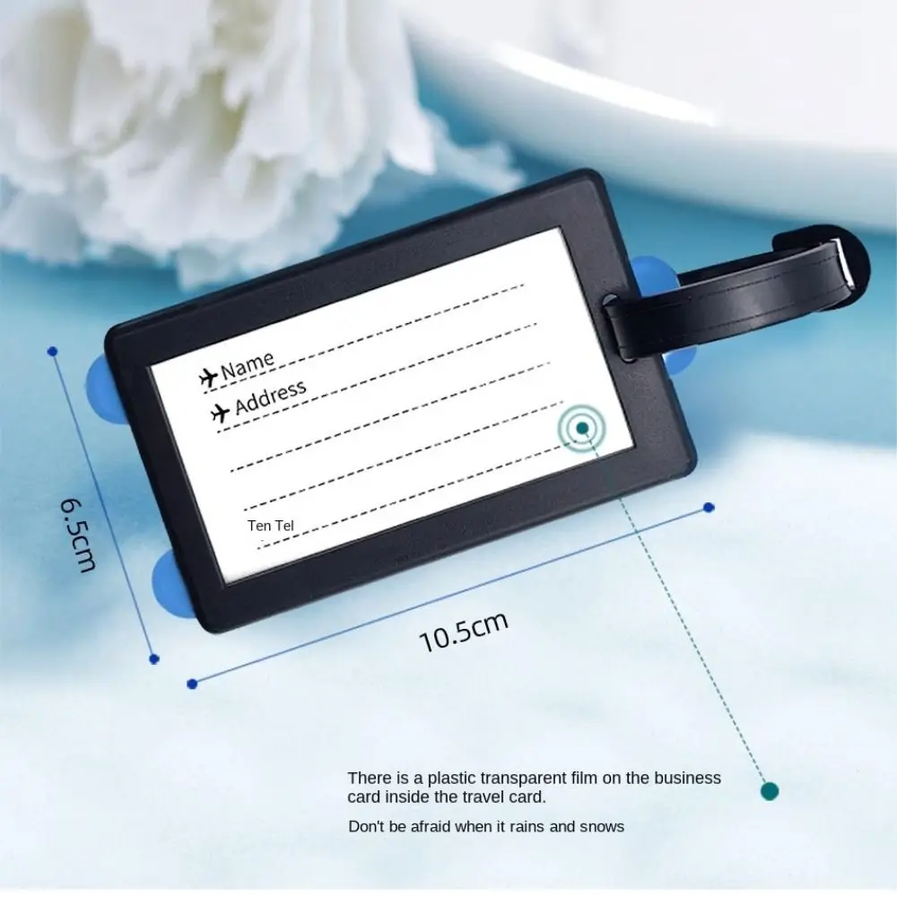 2 قطعة علامة الأمتعة البلاستيكية حقيبة شكل مقاوم للماء حقيبة يد الأمتعة تسمية الكرتون مع الأشرطة الصعود تمرير Hangtag