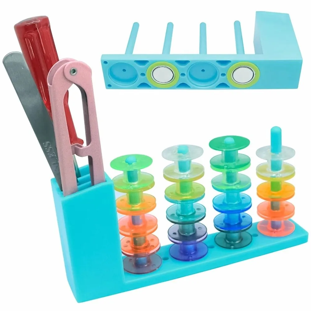

Plastic Sewing Machine Bobbin Holder Magnetic Adsorption Multi-functional Sewing Machine Storage Box Compact Three/Four-column