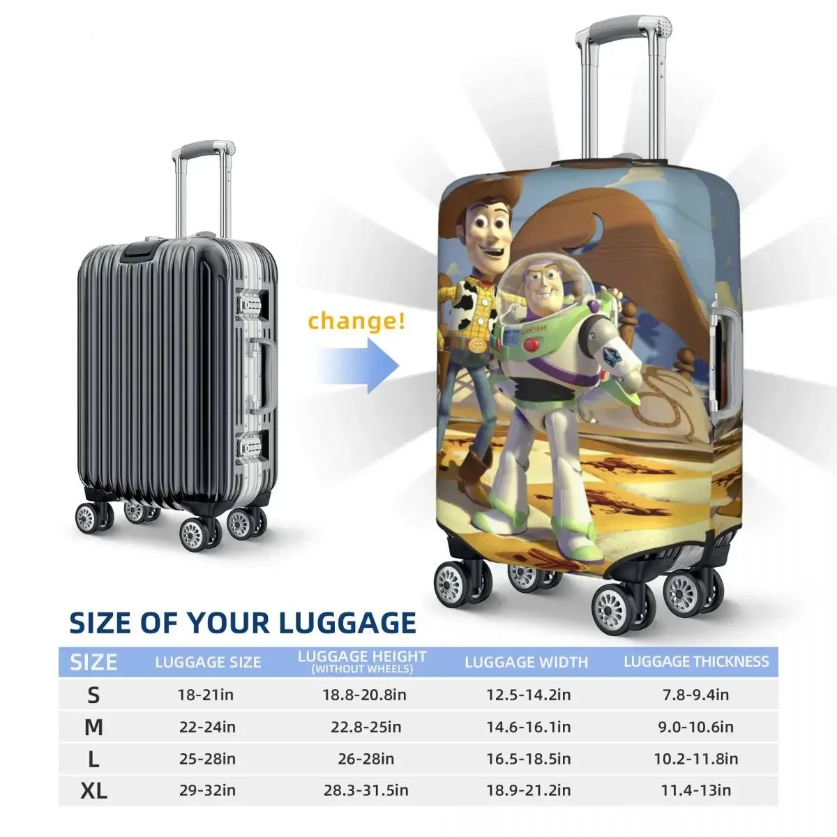 Custom Cartoon  Pattern Luggage Cover Elastic Travel Suitcase Protective Covers Suit For 18-32 inch