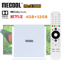 MECOOL KM2 Plus Deluxe Android TV Box With Netfilx 4K Certified Doby Atmos/Dolby 4+32G WiFi6 1000M LAN BT5.0 vs km6 km9 pro km7