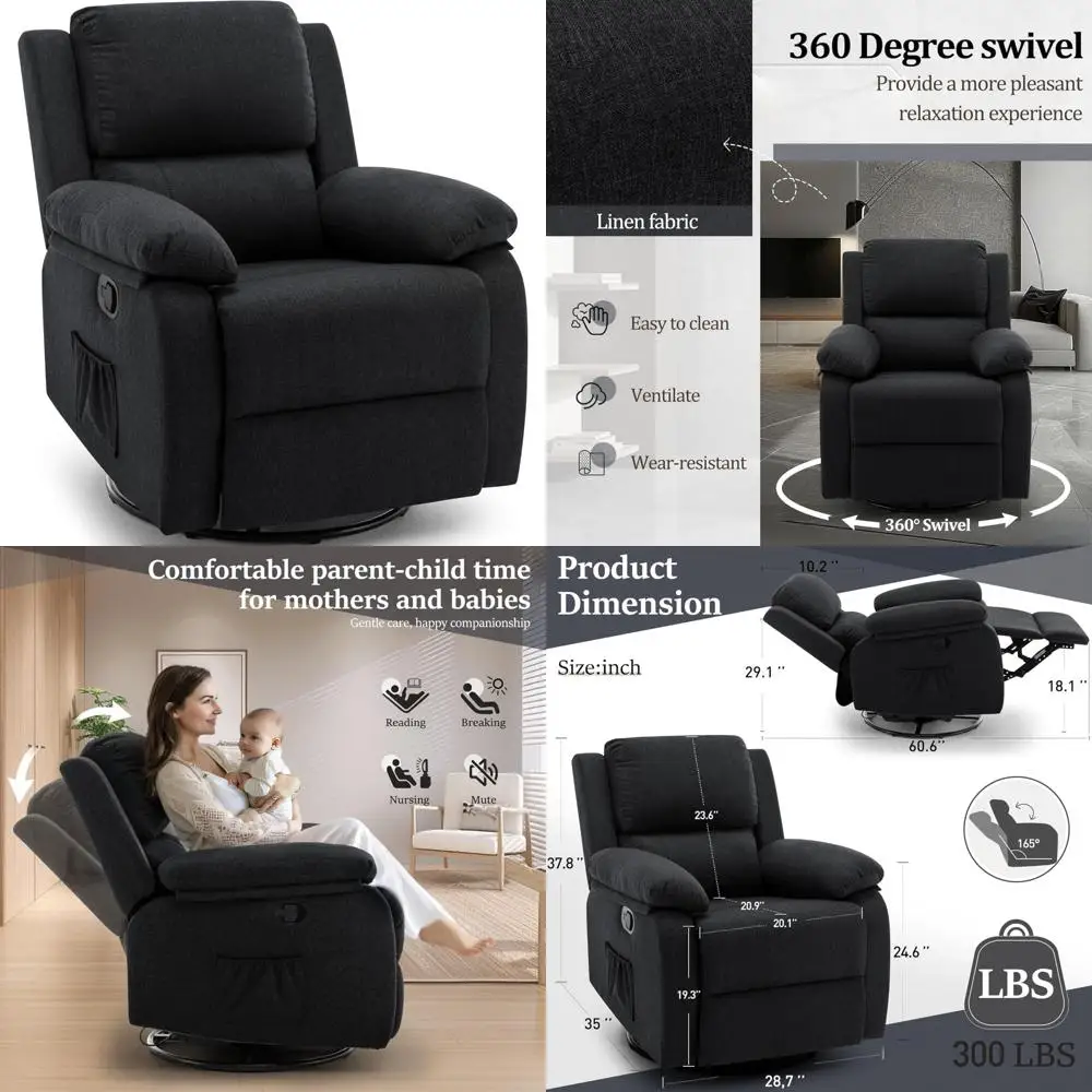 5 Piece Dining Table Table Set, Tempered Glass Dining Table Set for 4 Kitchen Table Set with 4 Upholstered High-Back Chairs for