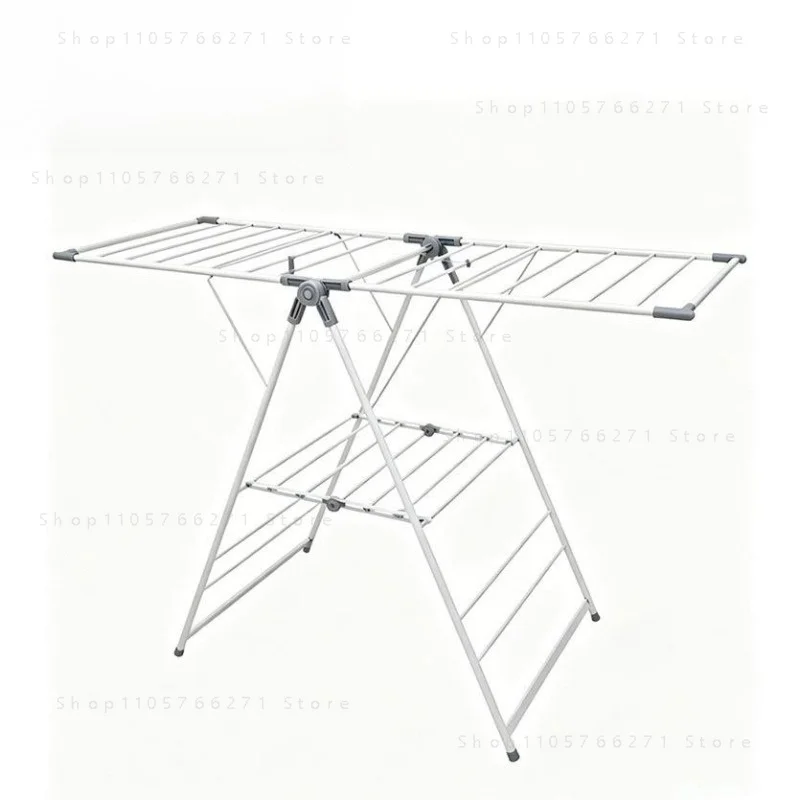 Double-layer Airfoil Multifunctional Indoor Floor Folding Drying Rack Balcony Quilt Drying Artifact