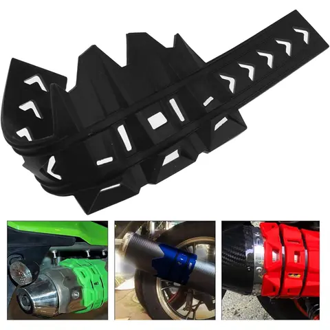 Universal Motorcycle Exhaust Protection Cover Motorcycle Exhaust Muffler Silencer Protector Guard Tail End Anti Scalding Protect