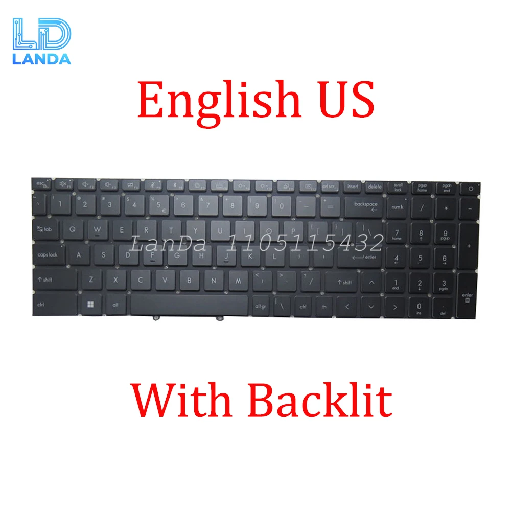 

Черная клавиатура с подсветкой для ноутбука MSI Titan 18 HX A14V A14VIG A14VHG A14VIG-036US 088US 403TH MS-1822, английская, американская, без рамки, новая