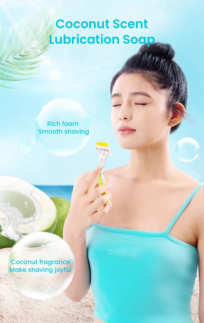 Women Razor Gillette Venus Series Coconut-scent Girl Body Hair Remover Shaver Female Razor 1 Razor-handle 2 Razor-head