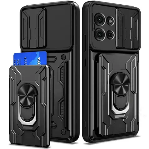 Kickstand Armor Case For Motorola Moto G67 G77 G56 G86 G35 G55 G75 G85 5G G05 G15 Cover Card Pocket Ring Stand Holder Fundas