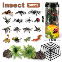 20Pcs Simulation Mini Insect PVC Ladybug Bee Spider Models Action Figures Collection Cognition Educational Toys for Kid Gifts