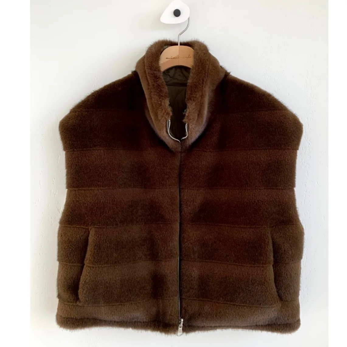 Frauen Chic Koreanische Sle Weste Jaet Doppelseitige Tragen Pelz Spleißen Svel Top Vielseitig Retro Design Herbst Winter