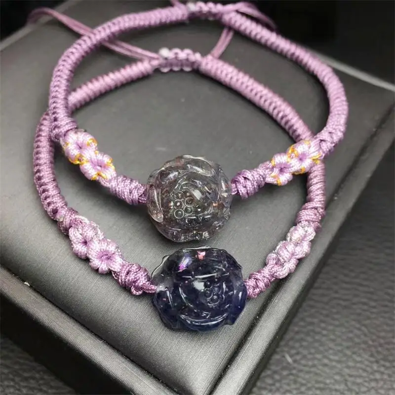 Natural Iolite Small Flower Woven Bracelet Wholesale Design Stretch Polychrome Handmade Beads Healing Women Jewelry Gift 1pcs