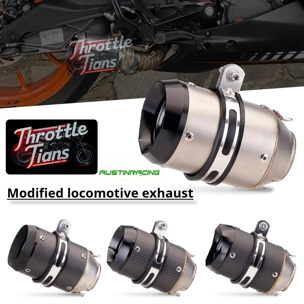 

51mm 60mm Universal Motorcycle Exhaust Inlet Muffler Pipe Exhaust Pipe Tailpipe Straight Pipe High Displacement AR Exhaust Pipe