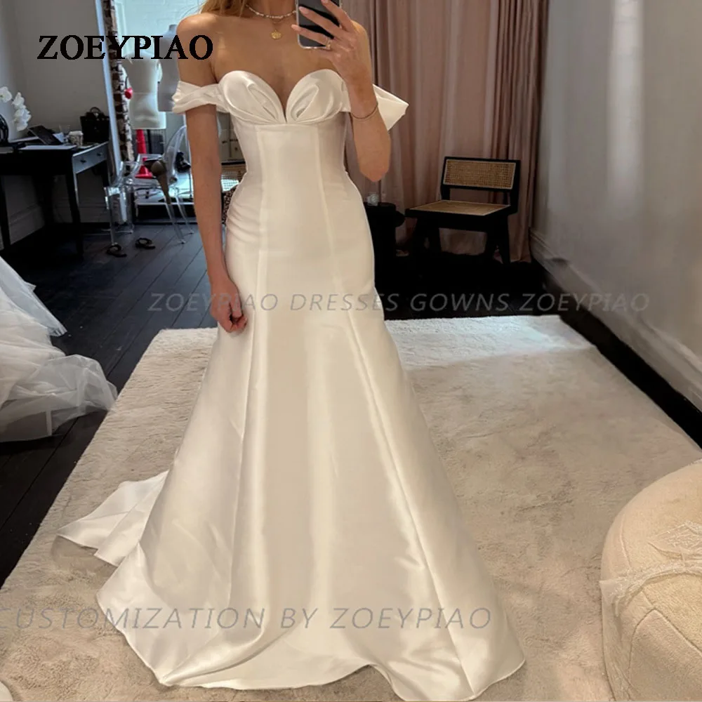 

Wedding Dresses For Women 2024 Boho Short Sleeves Sweetheart Sexy Wedding Gowns Mermaid Elegant Bride Dress vestidos de novia