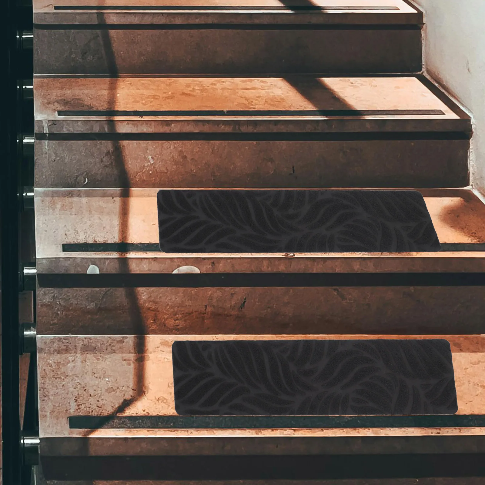 

2Pcs Non Slip Stair Treads Indoor Wooden Steps Peel Stick Carpet Runners Embossed Pattern Safe Anti Slip Stair Mats