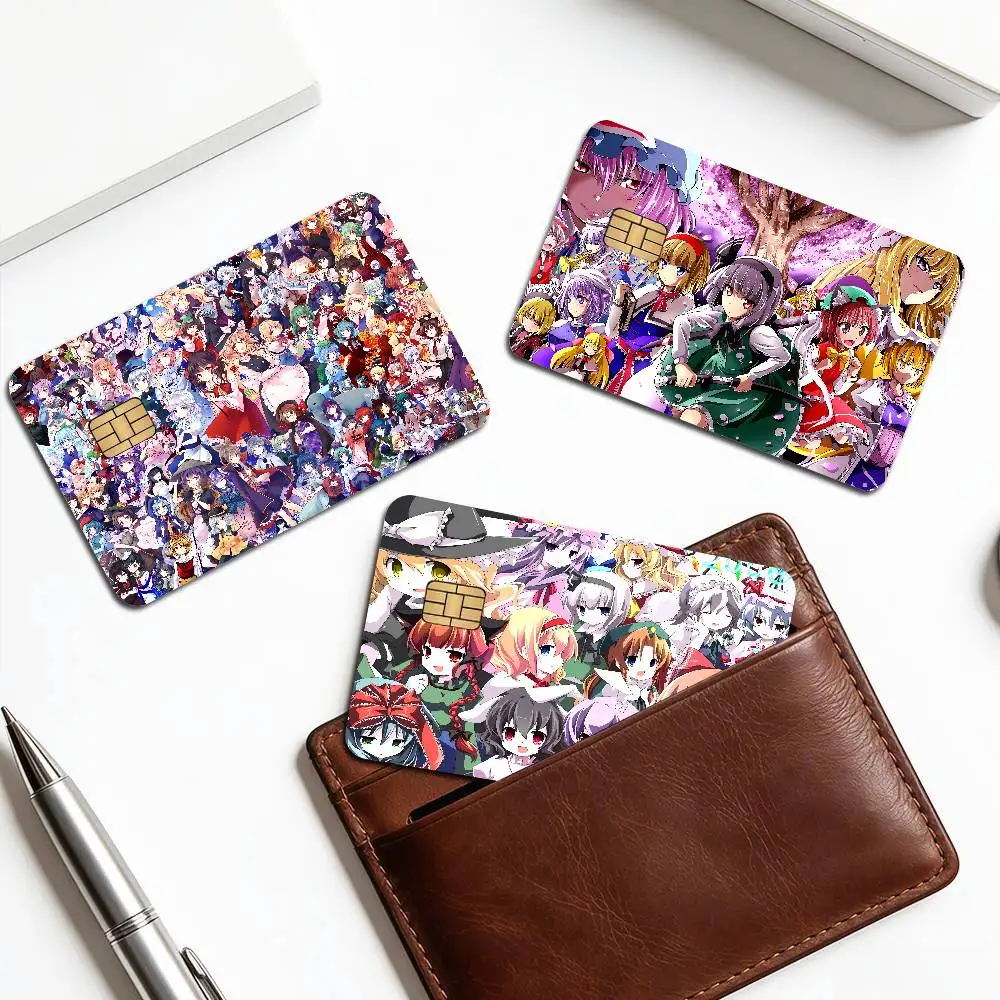 Classic T-Touhou P-Project Anime Cartoon Bear Skin Sticker Film Tape Case for Big Credit Debit Card Front Side