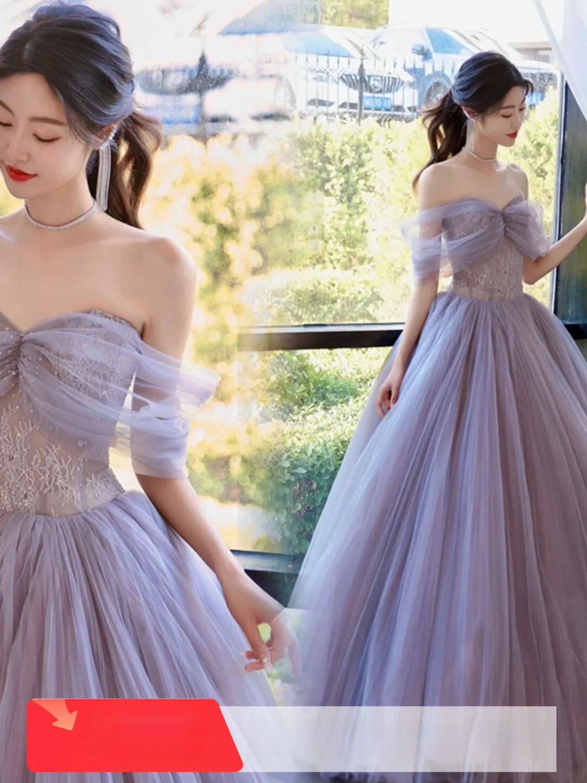 

Фиолетовое сказочное тюлевое свадебное платье, вечернее платье, тостер для невесты, специальный конец сезона, свадебное платье ангела 200