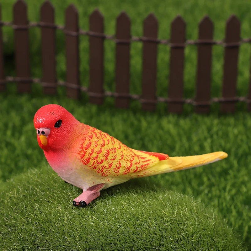 ● 1Pc Simulation Parrot Parakeet Miniature Landscape Ornament Animal Model Lawn Figurine Artificial Bird Photography Props