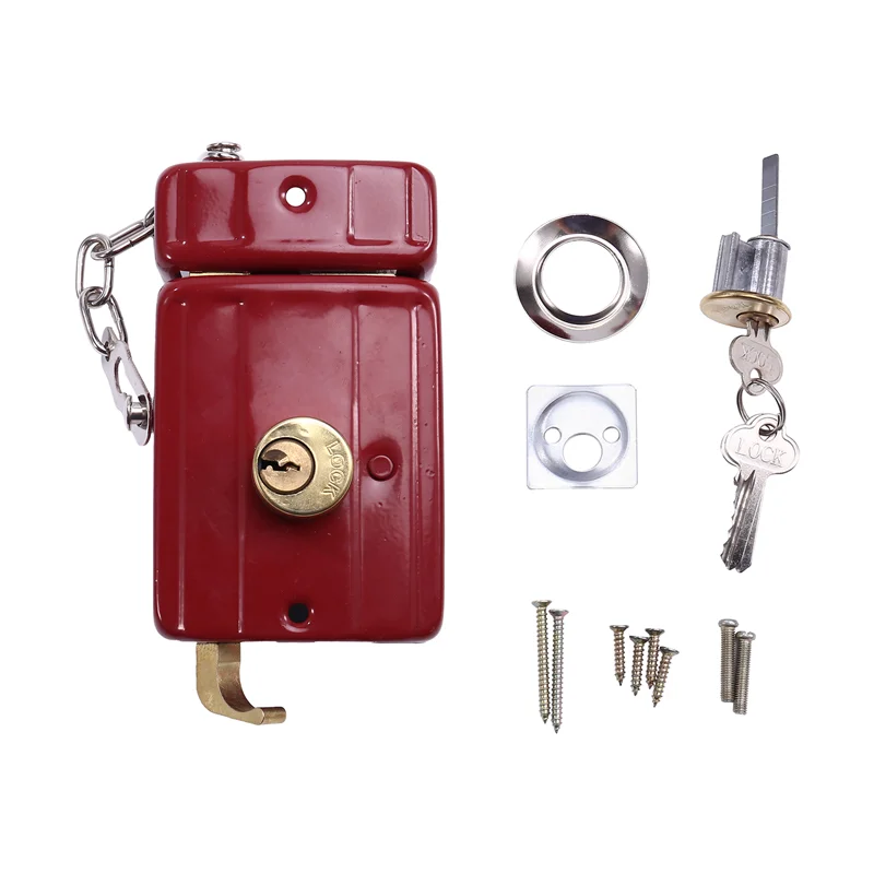 -RRKK Cast Iron Anti-Theft Lock Exterior Door Multiple Insurance Security Household Indoor Dormitory With Key Wooden Door Lock
