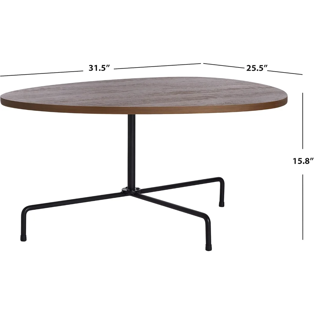 Safavieh Home Berlin Walnut and Black Tripod Coffee Table