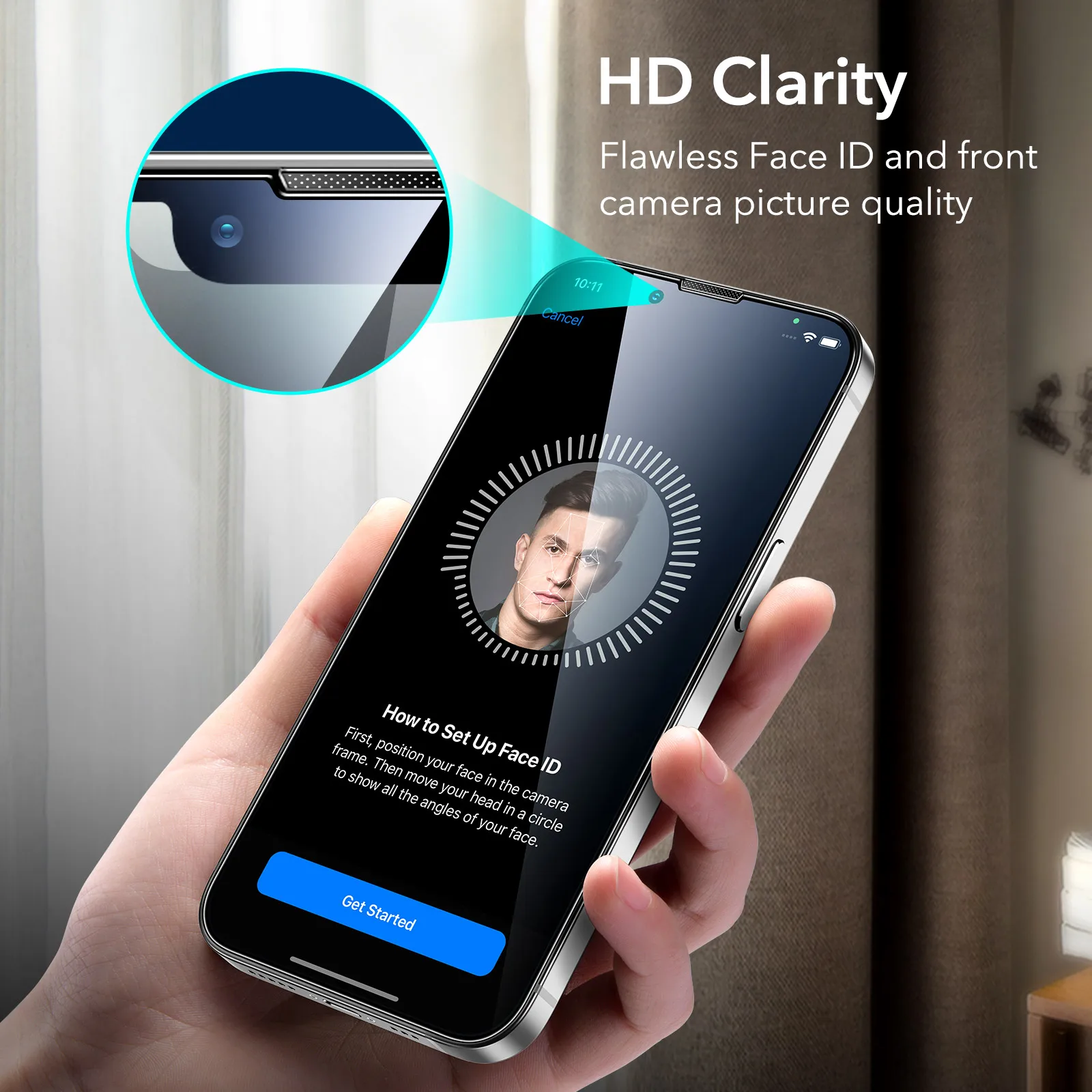 ESR for iPhone 14 13 12 Pro SE HD Glass for iPhone Privacy Film for iPhone 8/7 Anti-blue Light Film with Earpiece Dustproof