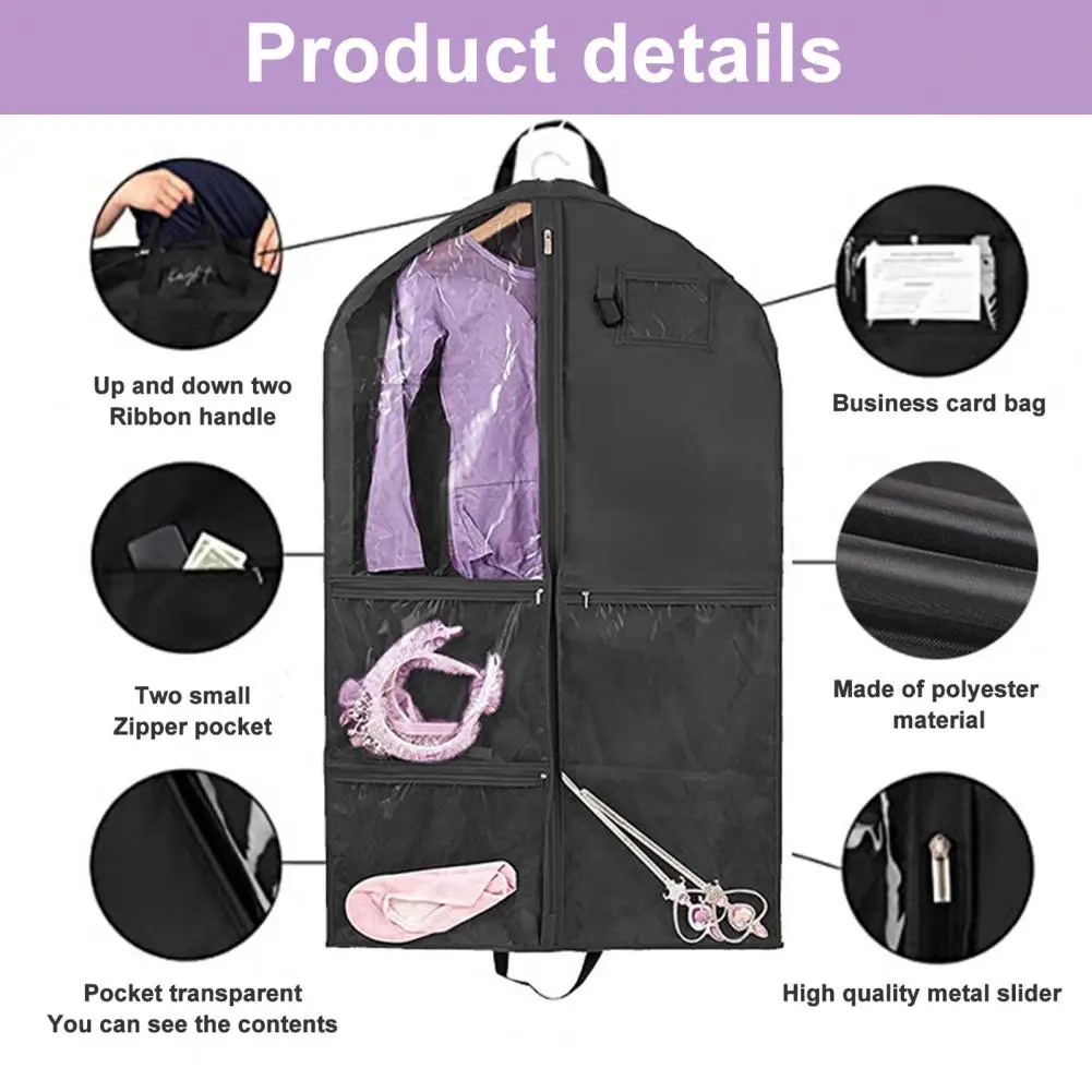 Clothes Dustproof Hanging Bag Waterproof Folded Skirt Dust Bag Transparent Zipper Pockets Children\'s Dance Skirt Storage Pouch