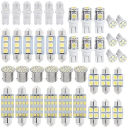 42/20Pcs LED Car Interior Lights T10 6000K SMD LED Xenon White Interior Light Bulbs Replacement License Plate Reading Light Bulb