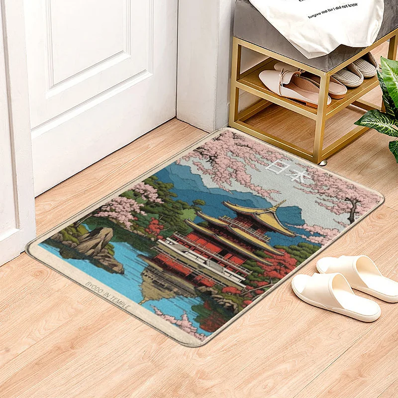 

Japanese-style Illustration Door Mat Living Room Cafe Entrance Bedroom Floor Mat Non-slip Home High-value Floor Mat